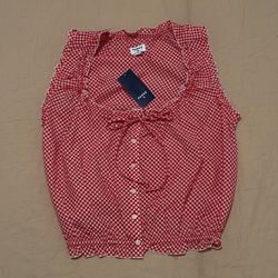 PARKE x Target Shell Tank Top in Red Gingham Check