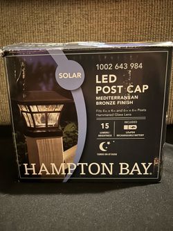 Hampton Bay LED Outdoor Solar Deck Post Light 4x4 or 6x6 Mediterranean Bronze Integrated