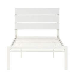 Brand New White Wood/Metal Twin Platform Bedframe