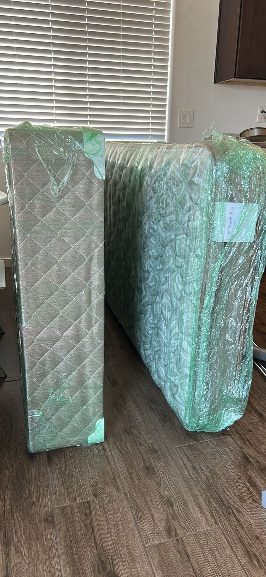 Twin Mattress, Box Spring And Metal Frame 