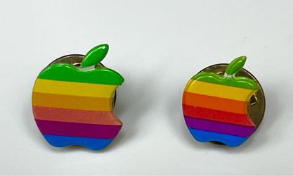 2 Handmade Vintage Apple Computer logo Pins from old computers