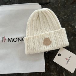 Beige Moncler Beanie Knit Design 