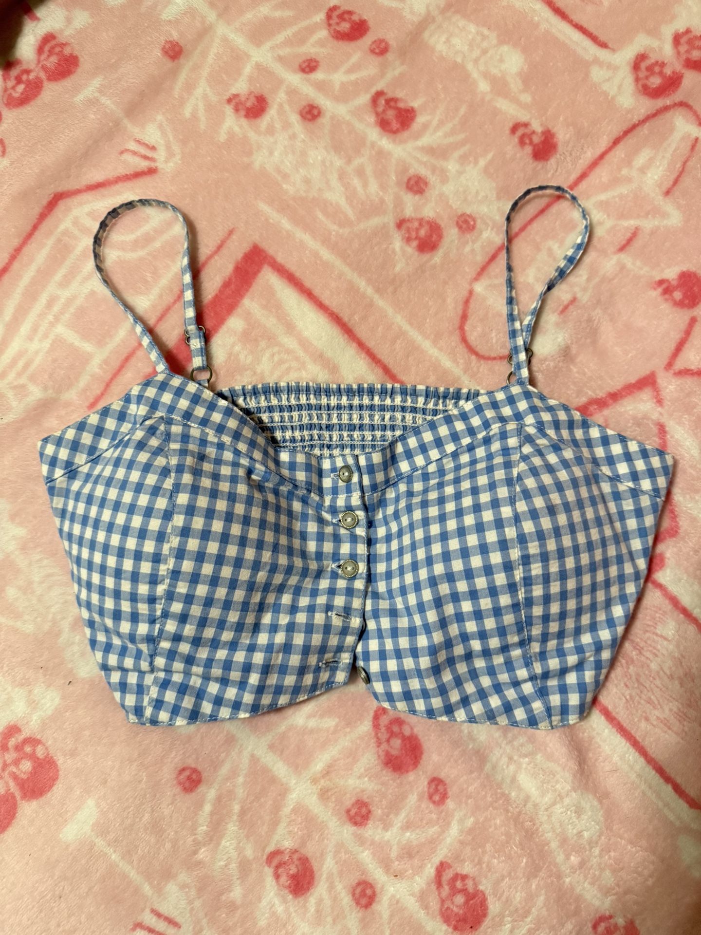Blue And White Crop Top