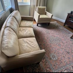Leather couch and chair