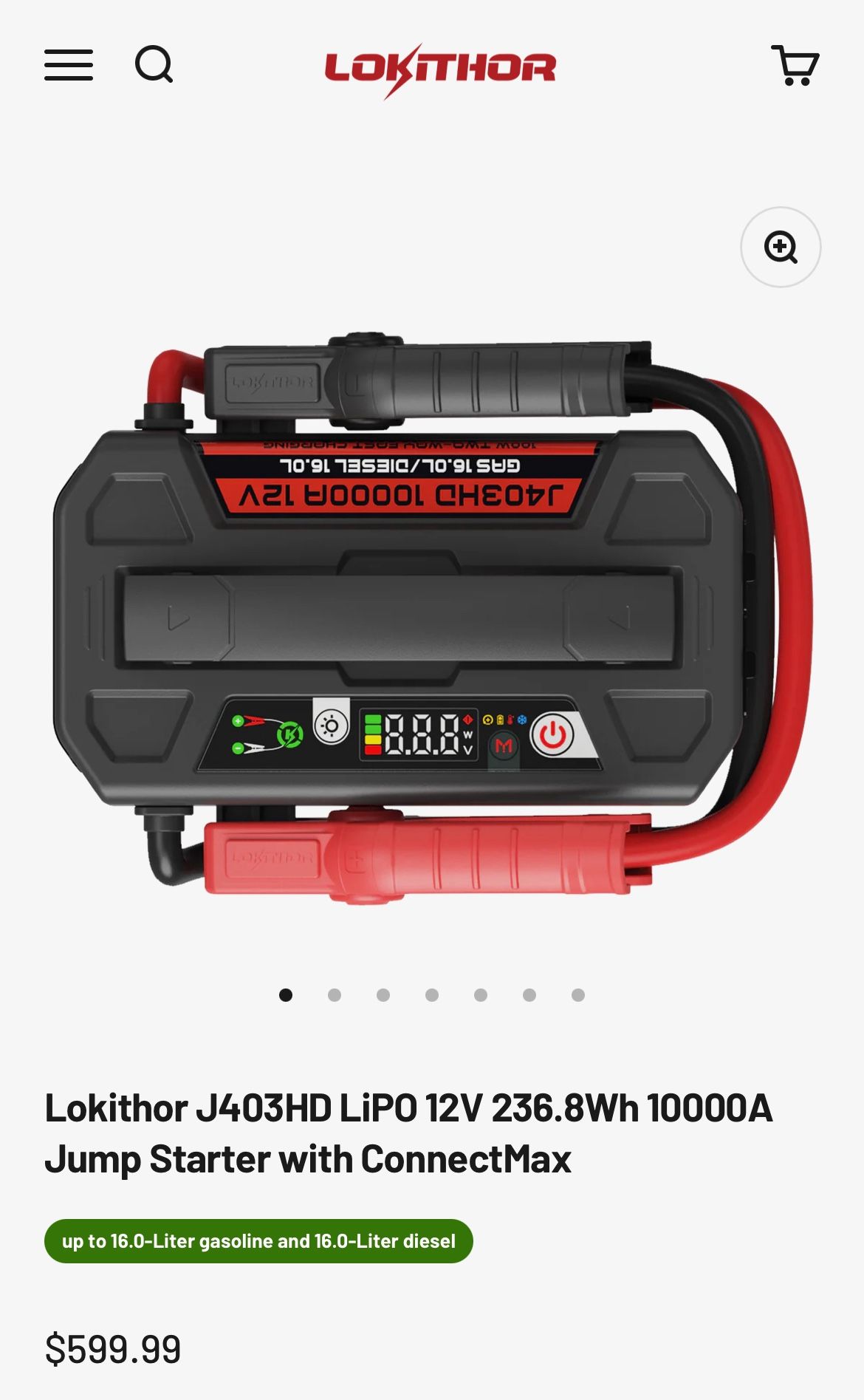 Lokithor J403HD LiPO 12V Jump Starter.