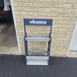 Okuma branded portable fishing rod rack