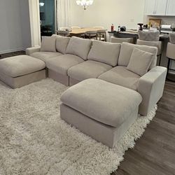 Sectional Sofa with 2 Ottomans (from wayfair) 