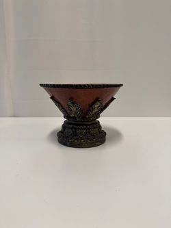 HITC Ornate Reddish Brown Decorative 9-Inch Resin Bowl