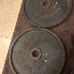 Weider 44 Pound Pair Vintage Olympic Plates 