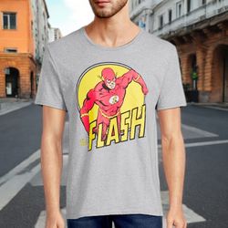 The Flash DC Comics Men’s Gray Yellow Red Short Sleeve Graphic T-Shirt Sz L