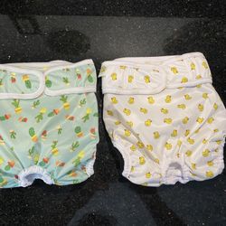 2-Pack Pet Magasin Female Dog Diapers Washable Reusable Size Large Waist 16”-24”