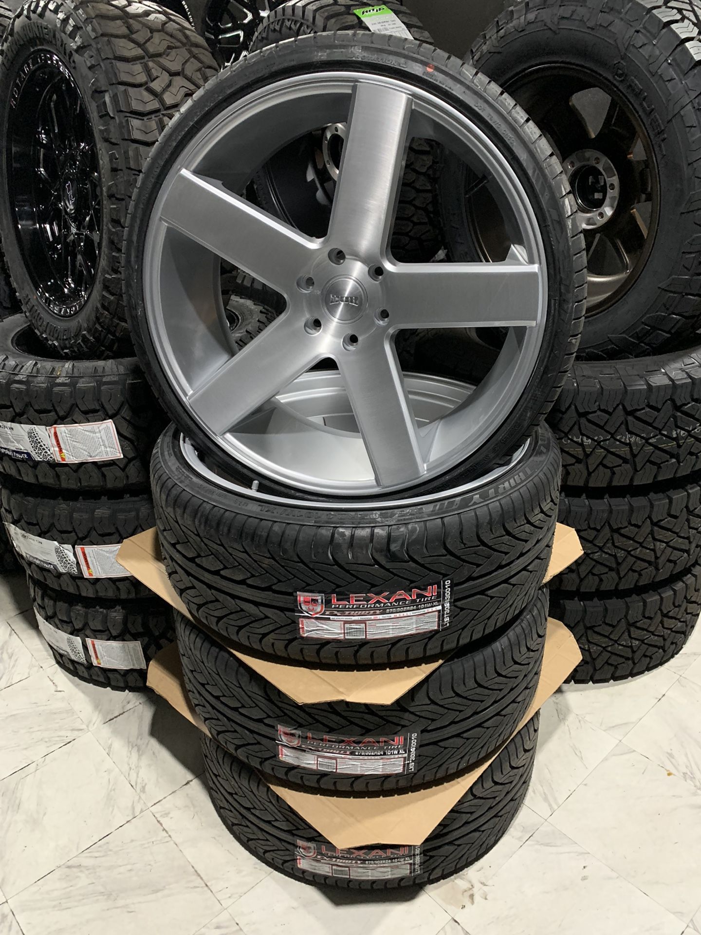 Dub Baller Silver Brushed 24x10