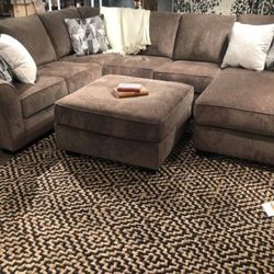 U Shape Chocolate Cozy 3 Piece Sectional/ Couch 👈 Living Room Set 💥 In Stock✅ Fastest Delivery 👍