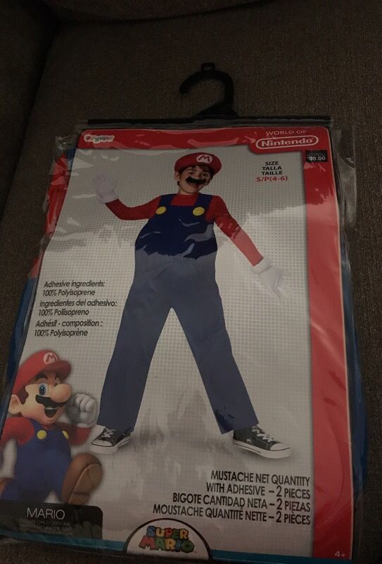 Mario costume- Kids Small (4-6)