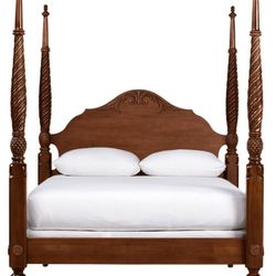 Ethan Allen British Classic Montego King Poster Bed Frame, Dresser and Mirror