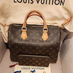 Louis Vuitton Speedy 30 & Clemence Wallet Set