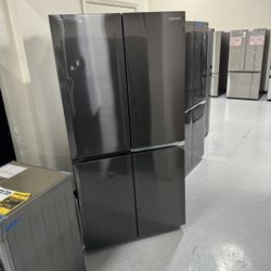 New Black Stainless Steel 4 Door Fridge Water Ice Maker 1 Year Warranty 