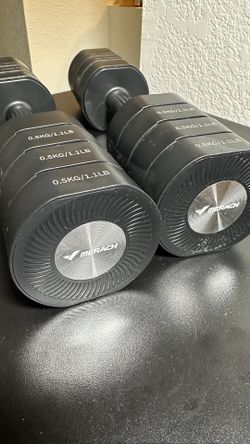 Dumbbell Set of 2, MERACH Adjustable Weight, Anti-slip Handle, Macaron Colors, Each 2.2/4.4/6.6/8.8 lbs