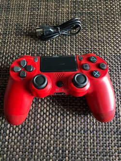Ps4 Wireless Controller Red With Data Cable
