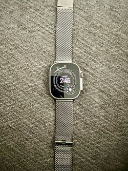 Apple Watch Ultra 49mm Gen 1 Titanium Silver Case Silver Milanese Loop Model A2662