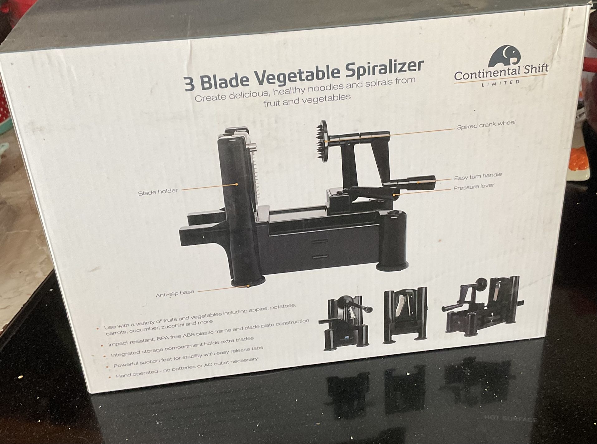 3-Blade Vegetable Spiralizer – Makes Healthy Veggie Noodles (New)