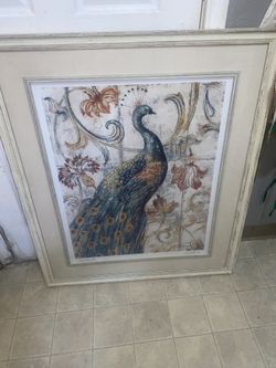 Peacock stand & picture&2peacock Lamps