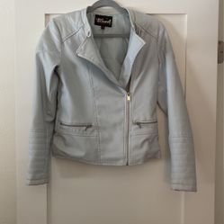Faux Leather Biker Jacket, Size Small