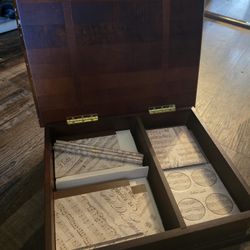 Music Themed Note Cards And Paper Set In Nice Wood Box