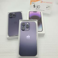 APPLE IPHONE 14  PRO MAX  128GB UNLOCKED.     FREE SMARTWACH/ HEADPHONES. PAY $1 TODAY  REST IN  PAYMENTS.NO CREDIT NEEDED FINANCING                  