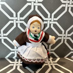Vintage Pilgrim Porcelain Doll 6" Soft Body Thanksgiving