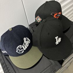 New Era Fitted Baseball Hats (Dodger, Orioles, Cubs)