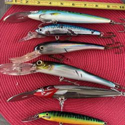Set Of 6 Trolling Fishing Lures Yozuri Rapala