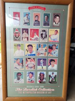 LEGENDS OF BASEBALL .Baseball Card The Burdick Collection .Original Hard Wood Framed( The MET)
