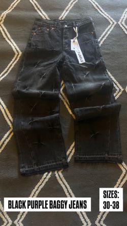 Black Purple Baggy Jeans