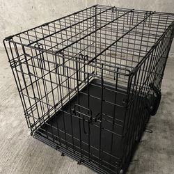 Single Door Collapsible Wire Dog Crate, 24"LX 18" WX 19"H