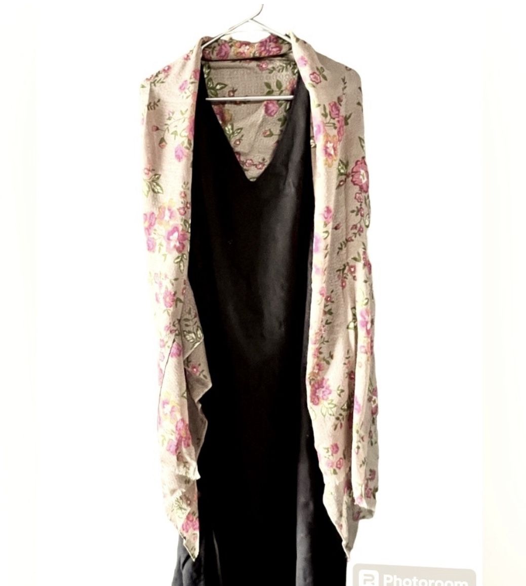 SAACHI SILK WOOL FLORAL SCARF Luxury Designer Wrap 78”x28” Perfect Condition