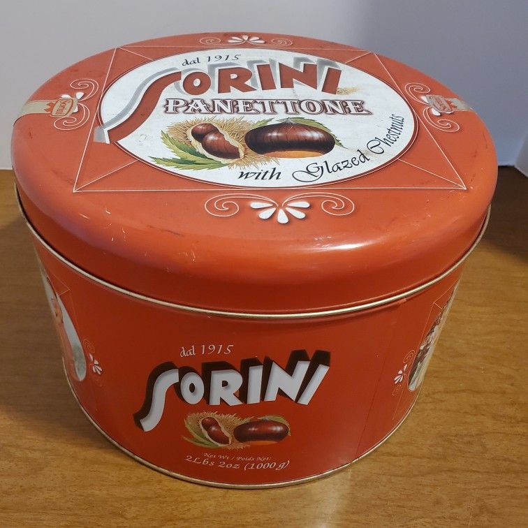 Vintage Sorini Pannetone Tin With Cover.