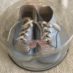Vintage Wee Walkers Baby Shoes in Original Dome