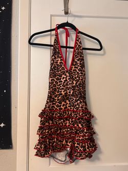 Cheetah print romper red  Size Small