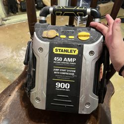 Stanley 450 Amp 900 Peak Jumper Starter With Air Compressor 