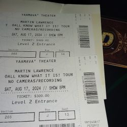 MARTIN LAWRENCE VIP TICKETS 