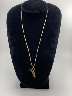 Italy 925 silver necklace (gold tone) scissor pendant