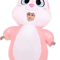 SPOOKTACULAR CREATIONS Kids Bunny Halloween Inflatable Costume (Kids 7-10 Years; 3’11”-4’7”) (NEW)