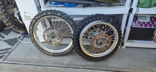 KTM 85 SX Front & Rear Wheels/Rims w/ Dunlop Tires – OEM Complete Set