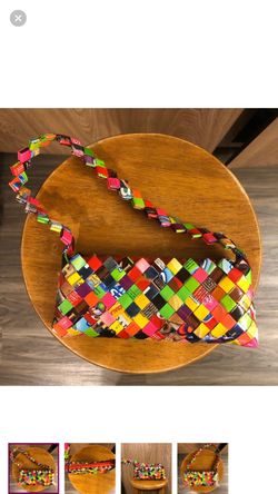 Woven Candy Wrapper Shoulder Bag