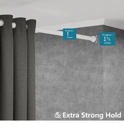 ALLZONE Shower Curtain Rod Tension No Drill, 42-83 Inches,Heavy Duty Tension Curtain Rod