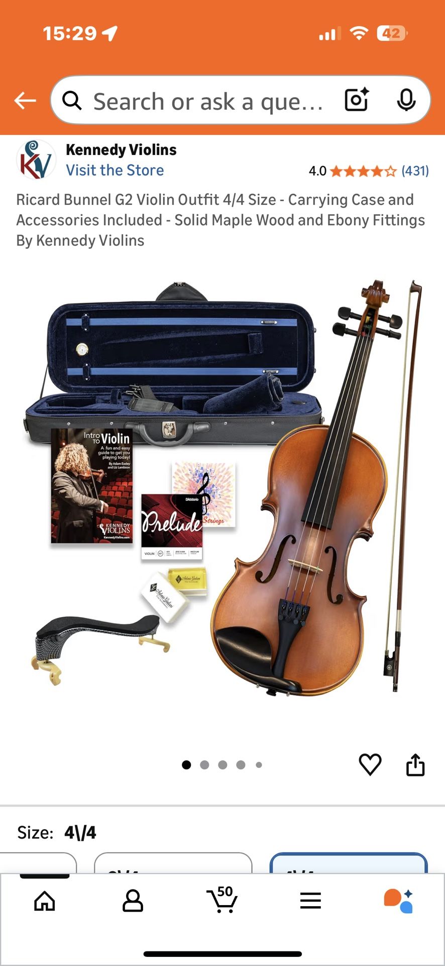 Violin Ricard Bunnel G2 4/4 Size