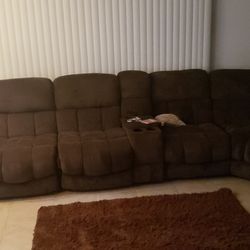 Brown L Shape Couch