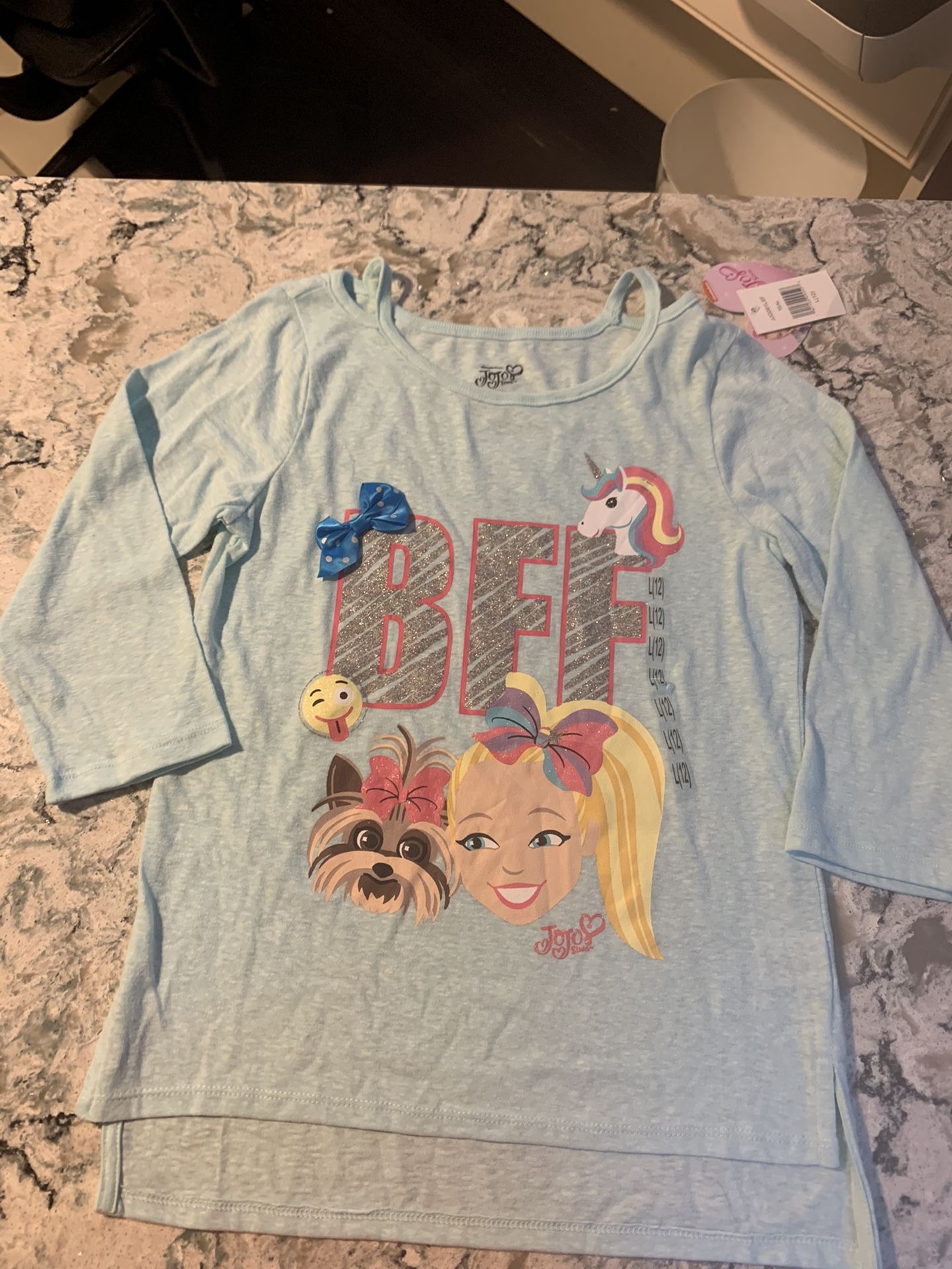Girls JoJo BFF shirt unicorn New with tags size large 12