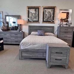 Gray Queen 4 Piece Bedroom Set 